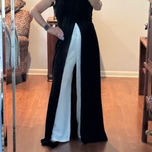 Black & White Jumpsuit by: Xscape, size 8